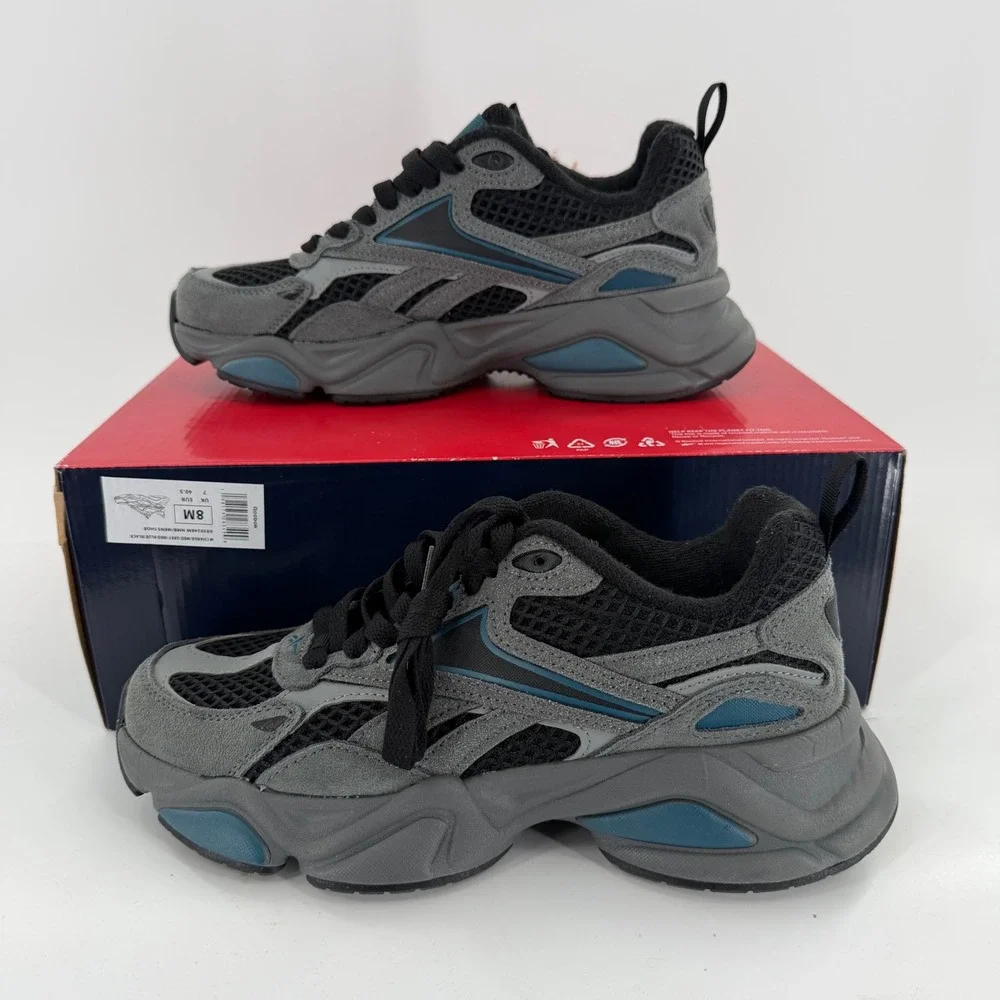 Reebok M‎ Charge Mens Grey Blue Black Athletic Sneakers AR30246M-NMB Size 8M